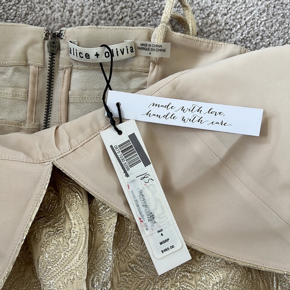 Alice & Olivia Foley Curved Waist Party A-Line Dress, Size 4 - Picture 11 of 15